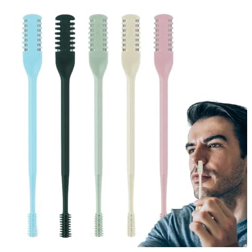 Aparador de pêlos de nariz, cortador de nariz para homens | Aparador de pêlos para nariz - Cortador de cabelo nasal, removedor de cabelo de narina de 5 peças, ferramenta de remoção de cabelo 2 em 1, c