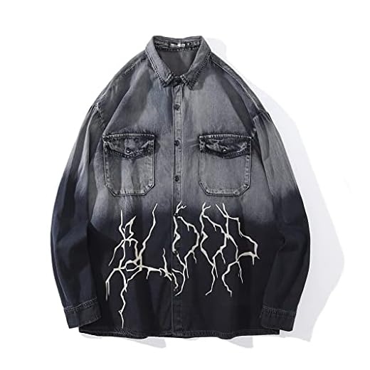 ZLDGYG Svart Jeansjacka Herr T Kappa (Color : A, Size : M)
