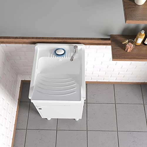 Miniatura 6 de Negrari 9056kam Lavadero De Resina, Humedad, Bañera Resistente A Los Ácidos, Kit De Desagüe Incluido, Interior Y Exterior, 45 X 50 X 85 Cm, Cloruro De Polivinilo Pvc , Color Blanco, Media
