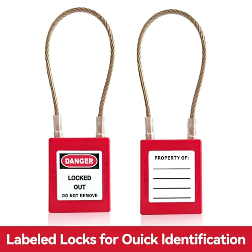 Image of Lockout Tagout Locks Set-5pcs Red Loto Locks,Lockout Locks Keyed Different,Safety Padlocks for Electrical Lockout Tag Out Kit,2 Keys Per Lock, OSHA Compliant Lock Out