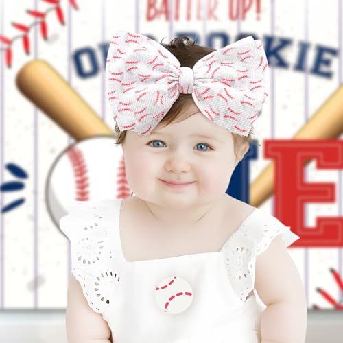 Baseball Headbands for Baby Girl Soft Bowl Hair Bows Hair Accessories for Newborn Infant Babies Sports Headband Baby Outfits2