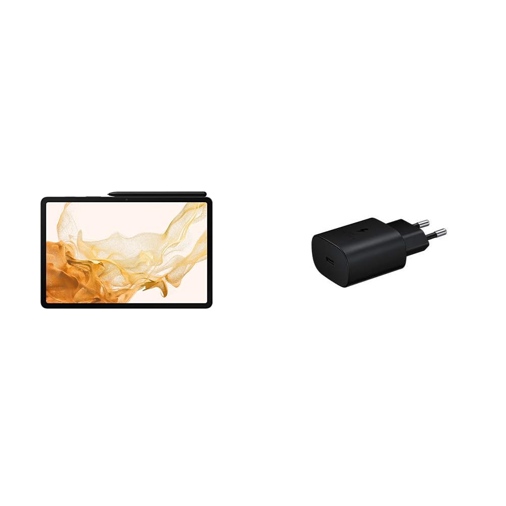 Samsung Galaxy Tab S8 27.94 cm (11 inch) Display, RAM 8 GB, ROM 128 GB Expandable, S Pen in-Box, Wi-Fi Tablet, Graphite & Original 25W USB Travel Lightning Adapter for Cellular Phones, Black