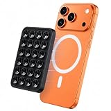 JOVYTH Custodia Ventosa per Cellulare, Supporto Magnetico in Silicone con Ventosa, Adatto per Selfie e Registrazione Video, Compatibile con Magsafe, Nero