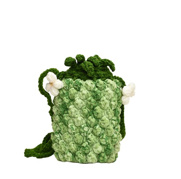 Pineapple Crochet Bag Knitted Handbag Shoulder Bag Cute, Fruit, Weave, Summer Beach, Winter Crossbody Bag