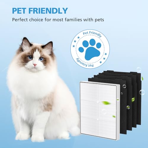 Image of AP510 & AP450 HEPA Replacement Filter Set Compatible with Whirlpool Whispure 1183054K 8171434K Fits AP450 AP510 AP51030K AP51030KB AP45030K WP500 WP1000 Air Purifier, 1 HEPA Filter + 4 Carbon Filters