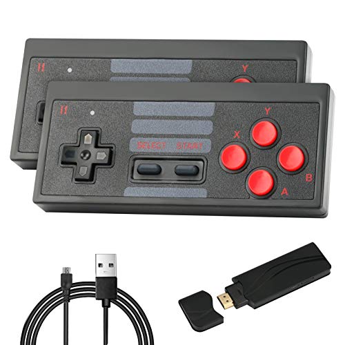 【Comodo da giocare】 Il mini controller per videogiochi e il game stick sono dotati di connessione a infrarossi con un design semplice ed ergonomico, che lo rendono più comodo da usare rispetto ad altri controller cablati, evitare di avvicinarsi alla TV per proteggere gli occhi in modo più efficace. La portata massima del controller di gioco wireless da 8 a 10 m.