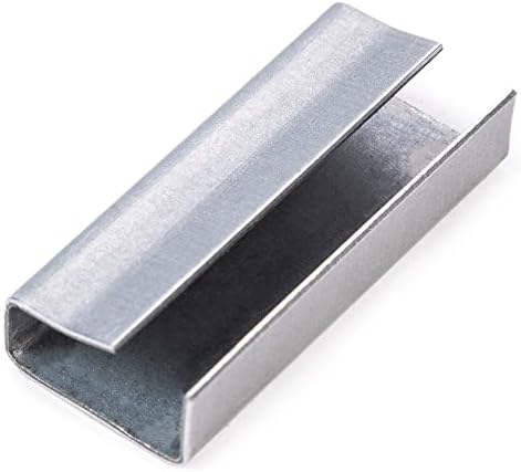 IDL Packaging Open (Snap-On) Seals of 1.25" Length for 1/2" Strap Width Polypropylene (PP) Strapping (Pack of 100) - Strong Metal Clips with Superior Holding Power, PP-O-12-M