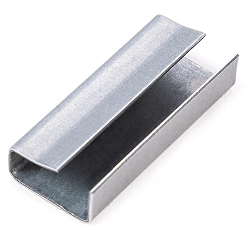 Idl Packaging Open (Snap-On) Seals Of 1.25" Length For 1/2" Strap Width Polypropylene (Pp) Strapping (Pack Of 100) - Strong Metal Clips With Superior Holding Power, Pp-O-12-M #TOP6