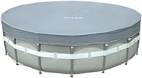 INTEX 28041E Deluxe Pool Cover: For 18ft Round Ultra XTR Pools – Includes Rope Tie – UV-Resistant – 8in Overhang – Snug Fit