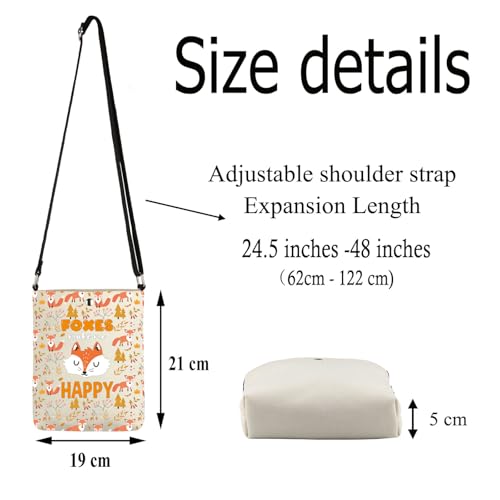 Foxes Gifts for Fox Lovers Fox Crossbody Bag Foxes Make Me Happy Gift Fox Sling Cross Body Bucket Bag with Shoulder Strap2
