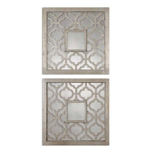 Sorbolo - 20 inch Square Decorative Mirror (Set of 2) - 20 inches wide by 0.75 inches deep -  Uttermost, 13808