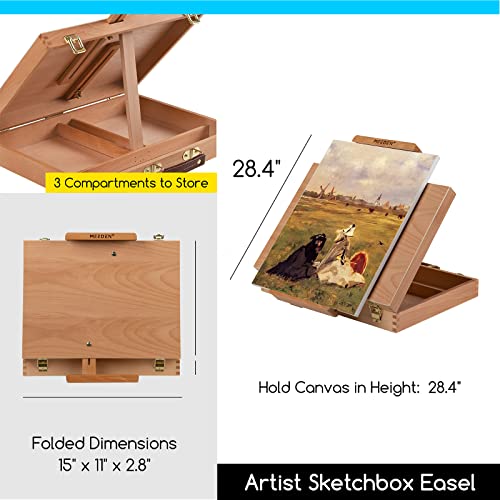 Image of MEEDEN Art Oil Painting Kit: 37Pcs All-in-One Oil Supplies with Easel Box