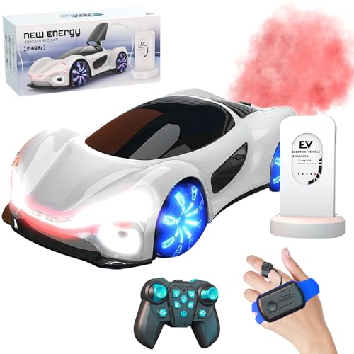 OBEST Gesten Sensor RC Coche, Coche de juguete para niños con luces y aerosol, drift de acrobacias, coche teledirigido para niños