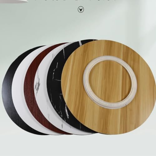 Large Wooden Lazy Susan 30in-50in | 360° Swivel Kitchen Turntable | Sturdy Oversized Service Tray for Dining Table | Easy to Clean | Black Color | Perfect for Entertaining
