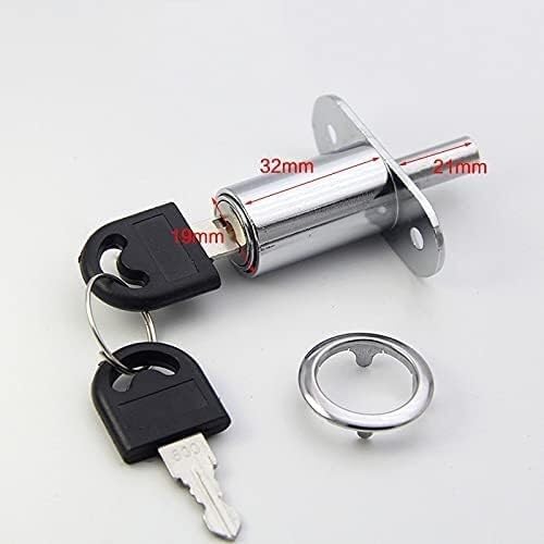 Metal cam lock, Cabinet locks, Cabinet Lock 2pcs Useful Cam Cylinder Locks 23/32mm Tongue Door Bolt Latch Wooden Cabinet Wardrobe Sliding Door with Key Alloy Furniture Hardware(32mm)
