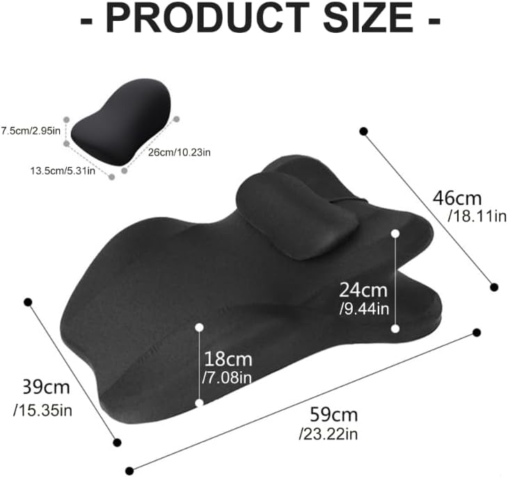 Sweet Spot Pillow with High-Density Memory Foam, Multi-Functional Lounger Cushion for Couples, Provides Intimate Support & Comfort in Various Positions, Portable with Removable Cover (Black)
