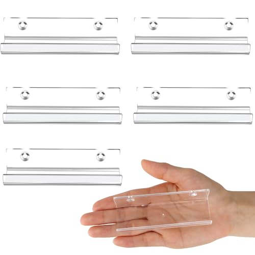 Jansburg 6 Pack Clear Vinyl Record Shelf Wall Mount Acrylic Album Display Holder Storage Hanger CD Floating Shelf for Home Office, 4 Inch by Jansburg - Used condition - CA$10.64