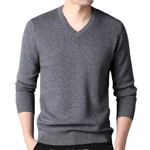 Men's V-Neck Pullover Long Sleeve Elastic Sweater Business Classic Knit Top Jumper3