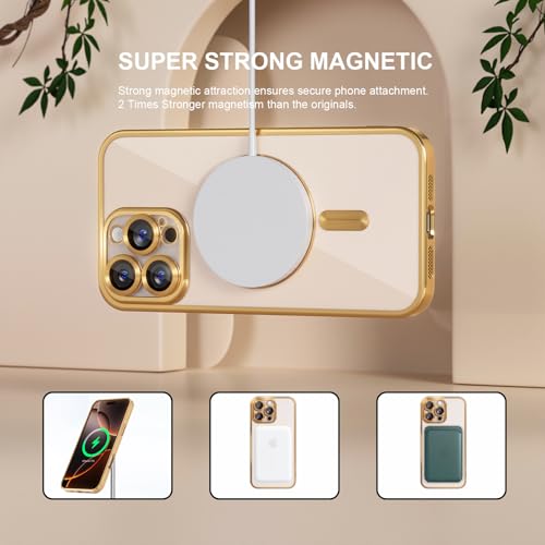 Image of Misea Magnetic for iPhone 16 Pro Case Compatible with MagSafe Gold