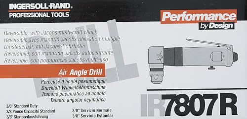 image for Ingersoll Rand 7807R 3/8” Reversible Air Angle Drill, Standard Duty,