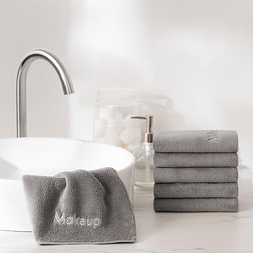 Arkwright Toalhas de Maquiagem – Pacote com 6 – Microfibra Ultra Macia e Suave Pano de Lã Coral Remo