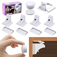 Magnetic Drawer Locks for Baby Proofing, Child Safety Magnet Cabinet Lock, Safety First Adhesive Magnetic Locks for Cupboard and Pantry Door 4Locks + 1Key