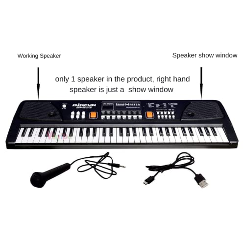 Image of VikriDA Portable Electronic Keyboard - 61 Keys Keyboard for Beginner & Professional, with LCD Display & Microphone for Kids & Adults
