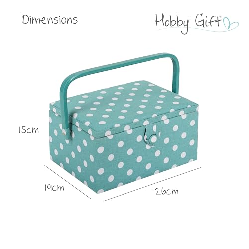 Hobby Gift Medium Sewing Box Organiser with Handle, Cotton Basket Sewing Storage Box - Image 4