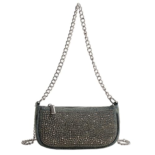 Sac à bandoulière strass et chaîne unique pour femme au quotidien