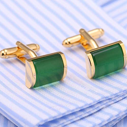 HEALLILY 2 stuks manchetknopen voor mannen groen opaalhemd klinknagels manchetknopen voor mannen bruiloft winkel elegante geschenken - Image 7