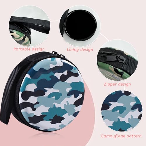 Change Purse, 4PCS Fashionable Camouflage Colour Coin Pouch, Unisex Portable Round Mini Purse Pouch with Hand Strap and Zipper for Storing Change and Keys3