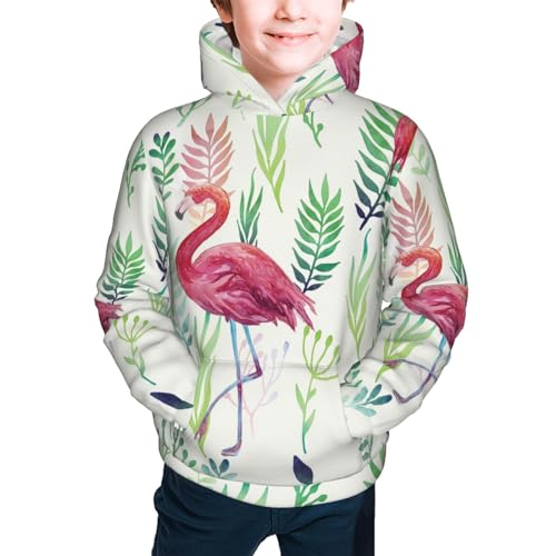 Flamingo Boy, Girls Sports Shirt Youth Pullover Fashion Hooded Sweatshirt