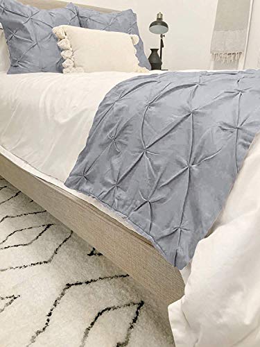 800 Thread Count Pinch Pleated Bed Runner 1 Pieces Solid 100 % Egyptian Cotton Soft Fade-Resistant Easy Care Decorative Bed Scarf #TOP2