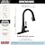 Delta Lenta Matte Black Kitchen Faucet with Pull Down Sprayer, Modern Single Hole Kitchen Sink Faucet, Single Handle, Matte Black 19802Z-BL-DST