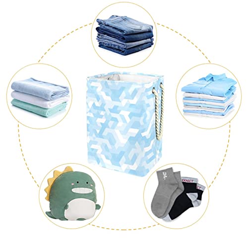 Panier à linge personnalisé Azure grand format avec poignées solides