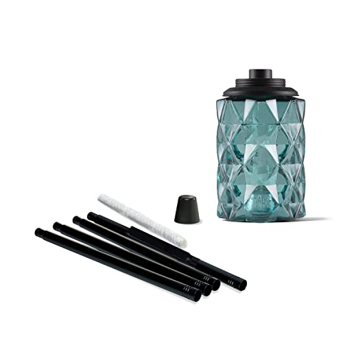TIKI 2-Pack Topaz Blue Glass TIKI Torches – 65" Outdoor Decorative Torches for Patio, Backyard & Garden – Easy Install, Weather-Resistant with Long-Lasting Wick & Snuffer by TIKI - Image 6