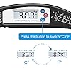Criacr Food Thermometer Battery Included Digital Instant Read Meat Thermometer Foldable Long Probe Food Cooking Thermometer with °F/°C, Auto On/Off Cooking Thermometer for BBQ, Milk, Water, Jam-Black - Image 5