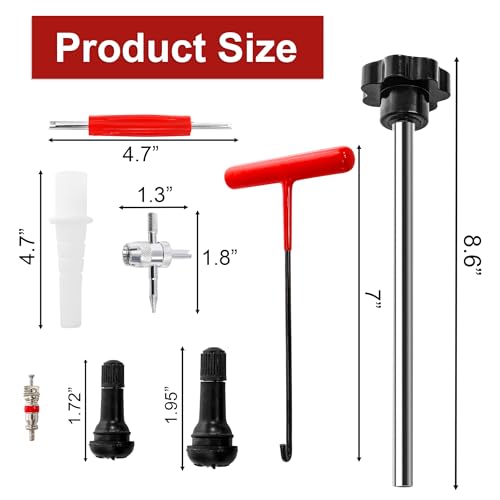 Image of Elsjoy 23 Pieces Quick Change Tire Valve Tool, Tire Valve Stem Core Quickly Replacement Tool Kit for Cars, Trucks, Atvs, with 4 TR413 /TR414