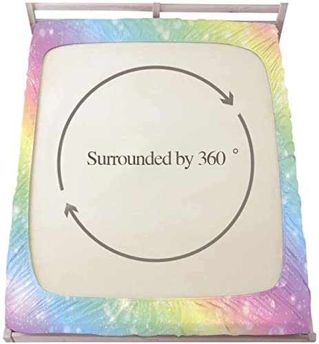 Urlinens Rainbow Fitted Sheet And Pillowcase Set Twin Size, Tie Dye Pastel Glitter Bed Sheet For Kids Girls Teens, Soft Microfiber Fun Girly Rainbow Bedding Decor 2 Piece Colorful Sheet Set #TOP5