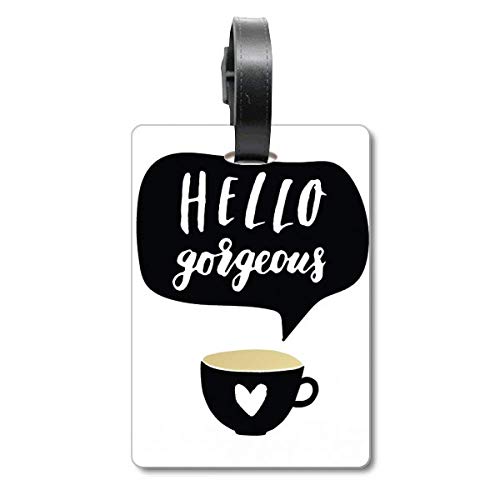 Étiquette valise voyage Hello Gorgeous style chic pour weekend