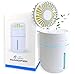 New Chrono Ultrasonic Cool Mist Humidifier with Fan, Portable USB Rechargeable Battery, 400ml Capacity with 7 Color Night Lights, Small Personal Desktop Air Misting Fan for Home Bedroom Car & Office