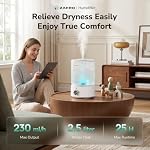 ZAFRO 2.5L Top Fill Humidifier for Bedroom, 25H Runtime, 24dB Quiet, White - Image 2