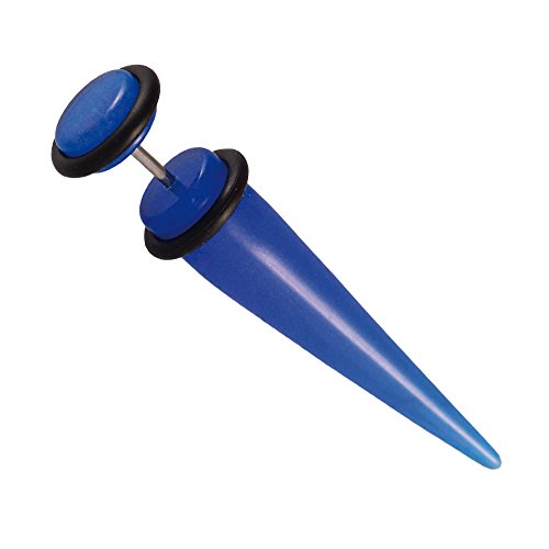 Acrylique Faux Piercing Écarteur Bleu Tige Straight d'allongement Cover