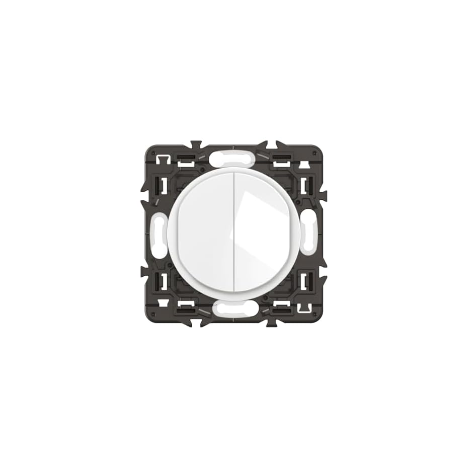 legrand interrupteur double ou va et vient 10a commande d'eclairage complète a compléter avec une plaque blanc