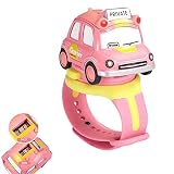 Kinderuhren für Jungen, Autos Spielzeug mit Sound & Licht| Kleinkind Spielzeug für 3 Jahre alt, Jungen&Mädchen (pink)