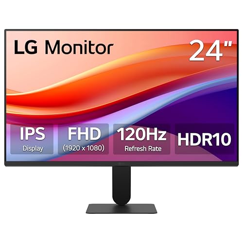 LG 24U411A-B 24-inch Full HD (1920 x 1080) IPS Computer Monitor, 120Hz, HDR10, Reader Mode, Flicker Safe, HDMI, Slim Stand Base, Black