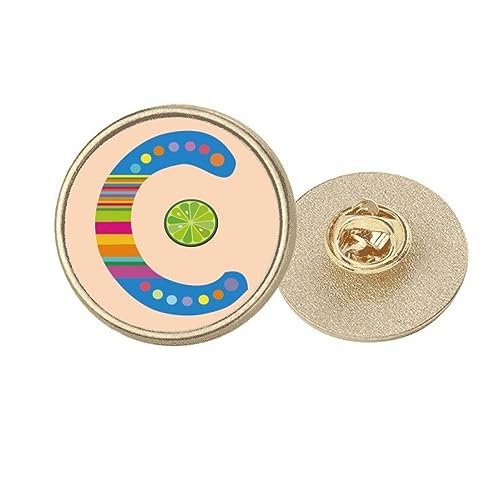 Broche ronde en métal doré lettre C idéale pour vos tenues de bureau