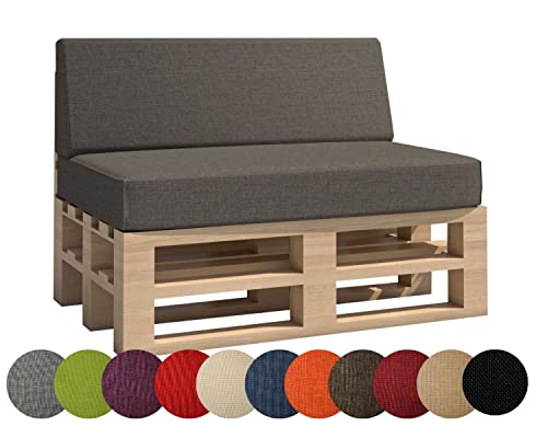 chilly pilley Palettenkissen Gartenkissen Palettenauflage Palettenpolster Indoor Outdoor Waschbar Abnehmbar Sitzkissen Rückenkissen (2er Set,...