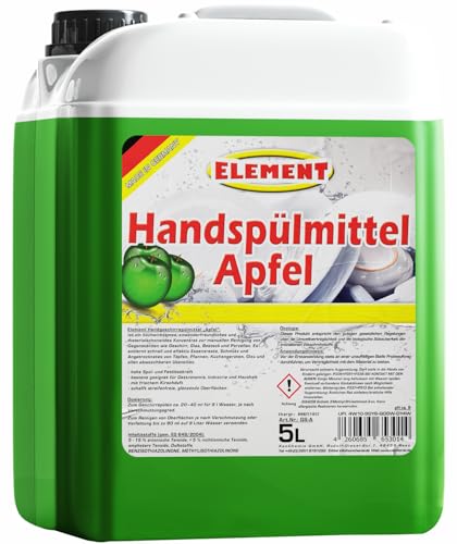 Geschirrspülmittel | Spülmittel | Handspülmittel | Apfel | 5 Liter | mit hoher Fettlösekraft | Geschirrreiniger |