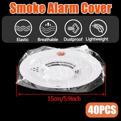 40 PCS Smoke Detector Cover Fire Alarm Cover Thickened Plastic Reusable Smoke Detector Cover Stretch Fire Alarm Cover for Home Cooking or Apartment Smoking